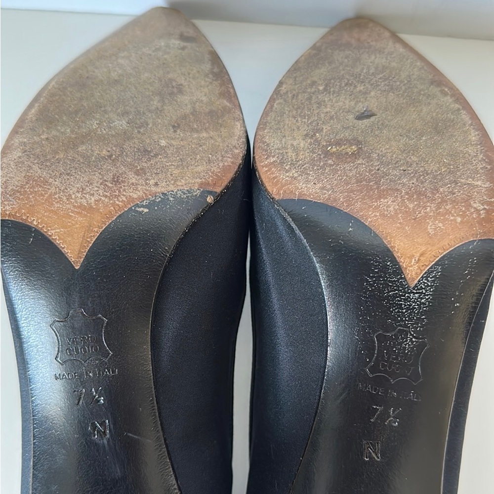 Vintage YSL Black Pump Rhinestone Heels - Picture 7 of 9
